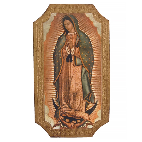 Our Lady of Guadalupe Florentine Plaque - 5 x 9-Inch