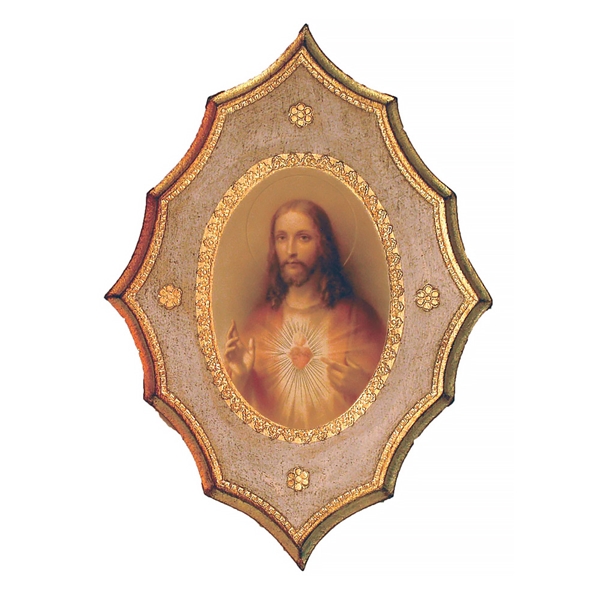 Sacred Heart of Jesus Florentine Plaque 7.5 x 10-Inch