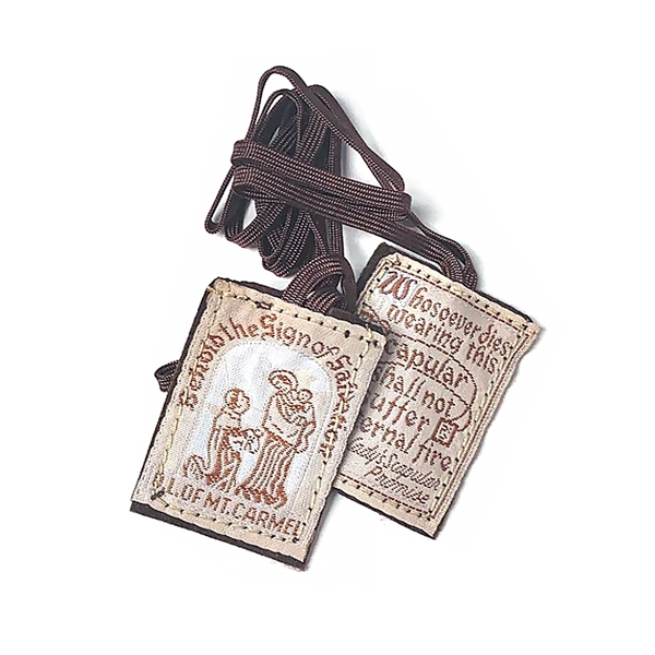 Traditional Brown Wool Scapular - Washable