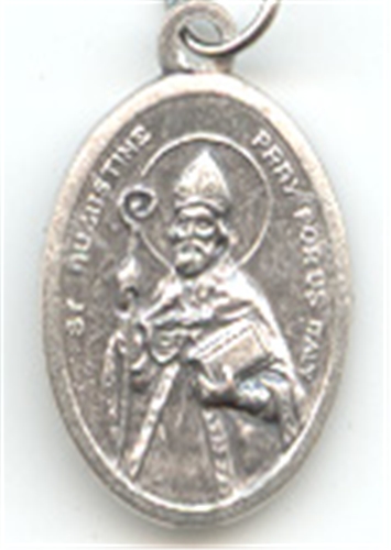 St. Augustine Inexpensive Oxidized Medal
