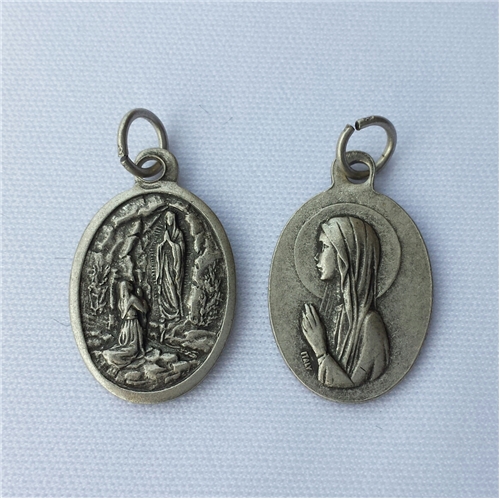 St. Bernadette Oxidized Medal