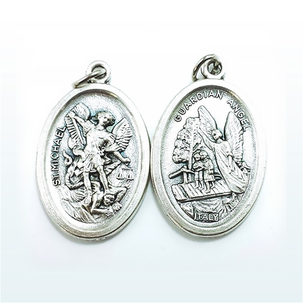 St. Michael &amp; Guardian Angel Oval Medal