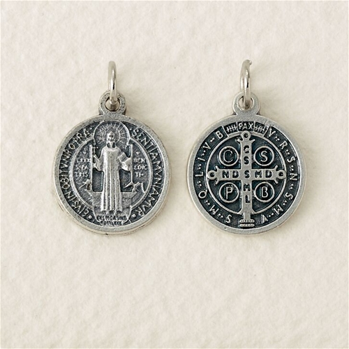 St. Benedict Jubilee Oxidized Medal, 3/4 Inch Round