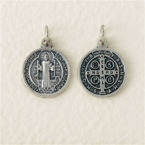 St. Benedict Jubilee Oxidized Medal, 1/2 Inch Round