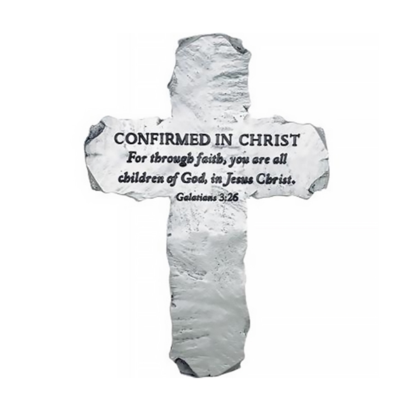 Pewter Cross with Confirmation Message