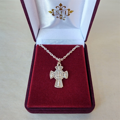 Confirmation Silver-toned 4-Way Cross Necklace