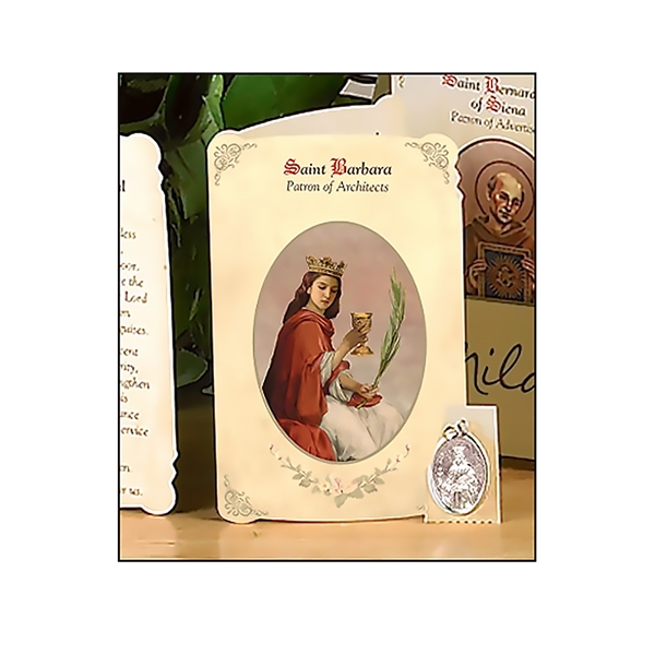 Saint Barbara (Architects) Holy Card with Medal