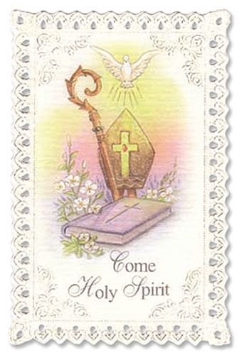 Confirmation Prayer Card with Lace Edges