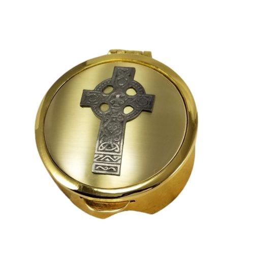 Gold Cast Pyx In Burse - Celtic Cross - Extra Large