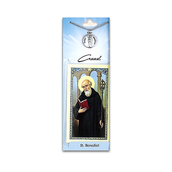 St Benedict Pewter Medal with Prayer Card