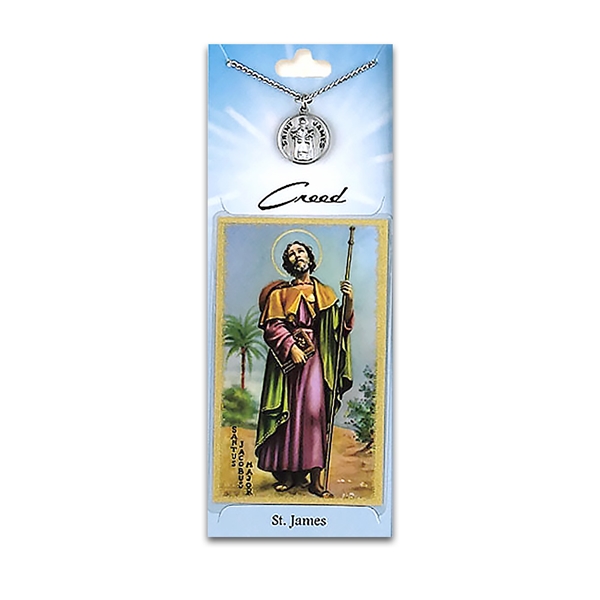 St James Pewter Medal with Prayer Card