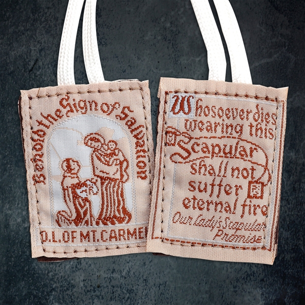 Traditional Brown Scapular - White Cord