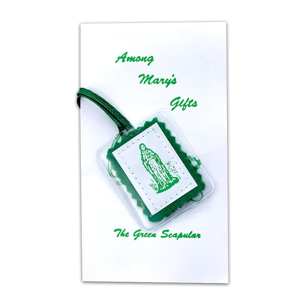Among Mary&#39;s Gifts Green Scapular - Single or Bulk