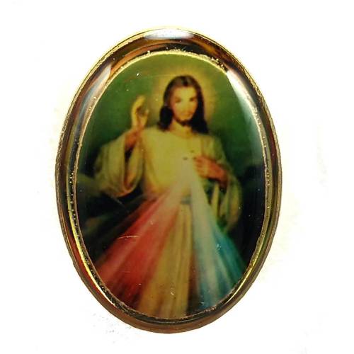 Divine Mercy Small Gold Rim Lapel Pin