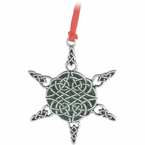 Celtic Snowflake Pewter Ornament in Gift Box