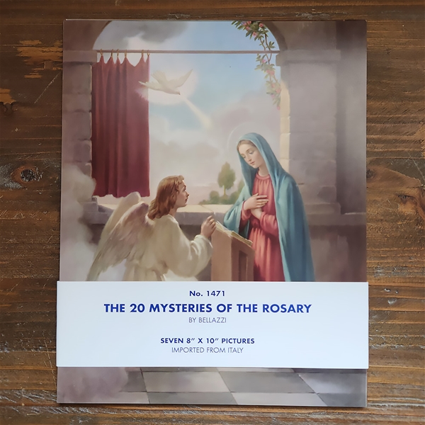The 20 Mysteries of the Rosary - Set of 20 Prints - 8&quot; x10&quot; Lithographs