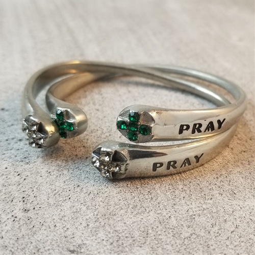 Adjustable Pray Bracelet with Rhinestones