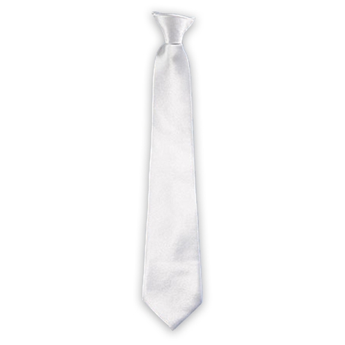 White Satin First Communion Clip-on Tie
