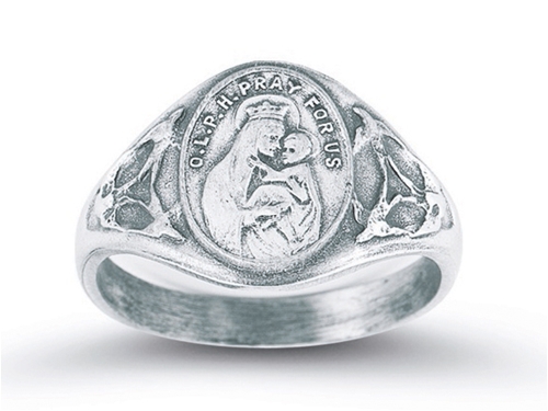 Our Lady of Mount Carmel Scapular Medal Ring sizes 5-9
