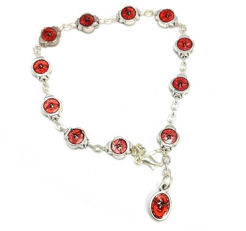 Red Enamel Holy Spirit Rosary Bracelet