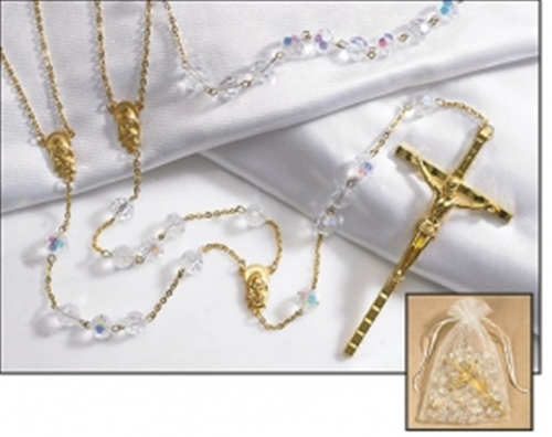 Crystal Wedding Lasso Rosary, Gold