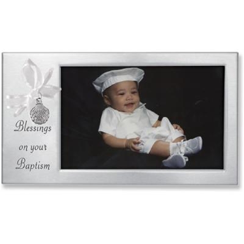 Baptism Ribbon Frame with Shell