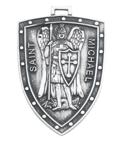 Saint Michael Sterling Silver Shield Medal