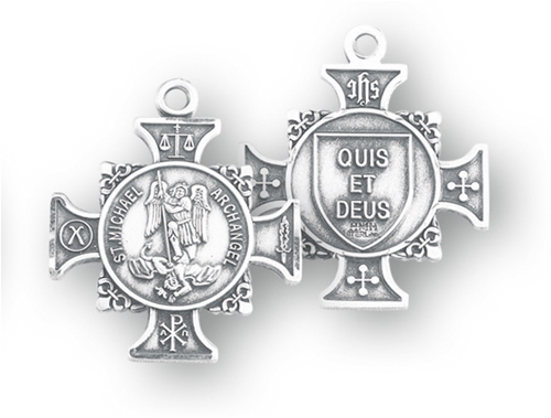 Saint Michael Sterling Silver Maltese Cross