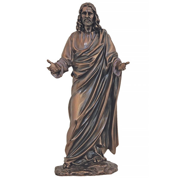 Welcoming Christ Statue with Bronze Finish - 12-Inch