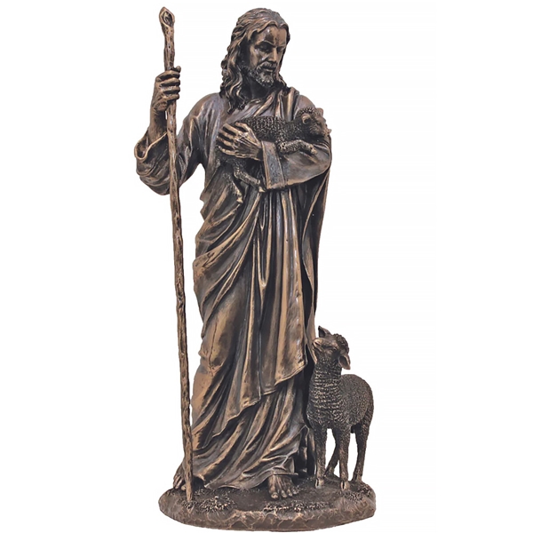 The Good Shepherd Statue - Cold Cast Bronze - 11.5-Inch