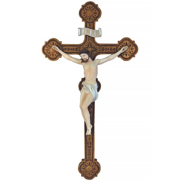 Hanging Ornate Crucifix - 20-Inch