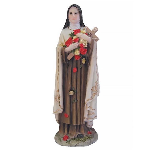 St. Therese Ceramic Hand-Painted Statue - 8-Inch