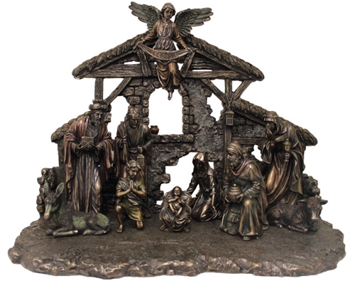 11 Piece Bronze Nativity