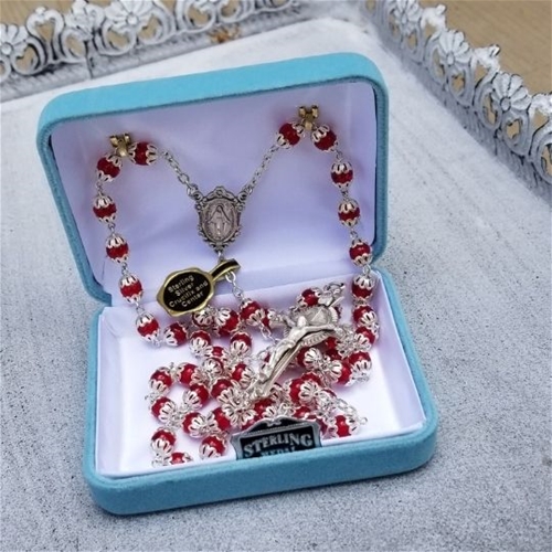 Garnet Glass Bead Rosary
