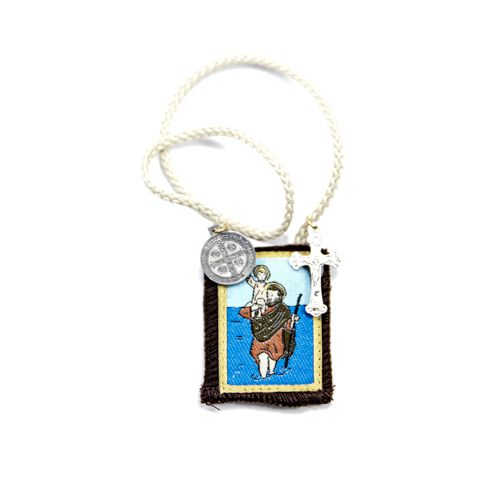 St. Christopher Auto Wool Scapular