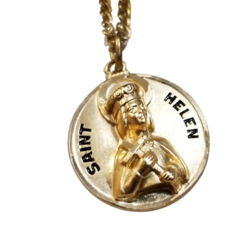 St Helen Medal - Gold Filled Round on Chain