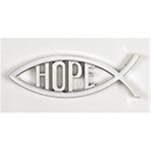Silver Plate Ichthus Auto Emblem - Hope
