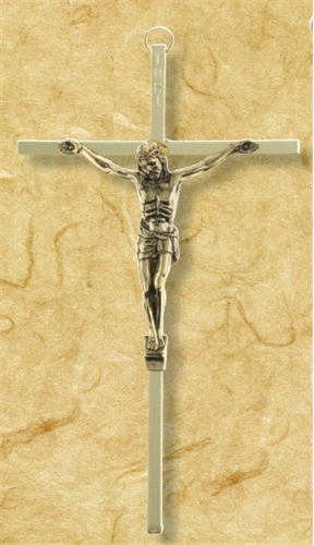 Gold Metal Crucifix - 8-Inch