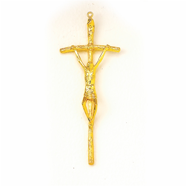 Gold Papal Crucifix - 5.5-Inch