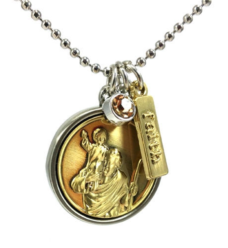 St Christopher Faith Charm Necklace