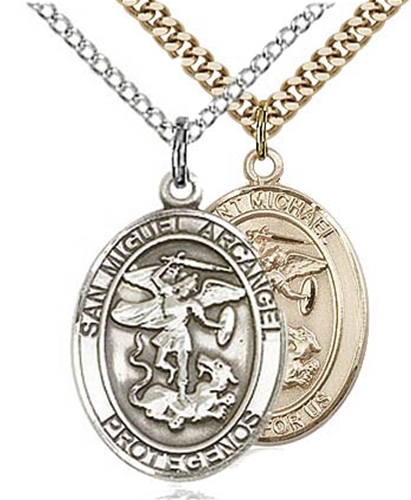 San Miguel Arcangel Protegenos Oval Medal