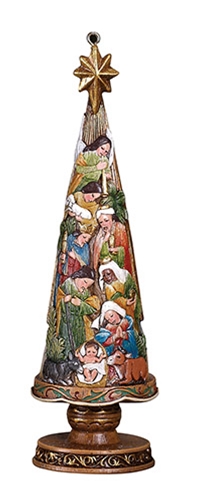 Nativity Christmas Tree 5-Inch Ornament