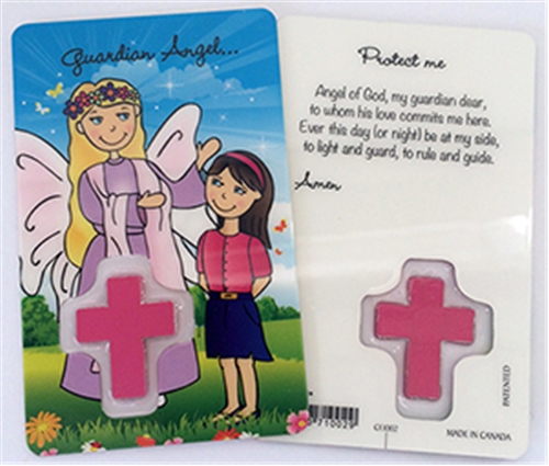 Girl&#39;s Guardian Angel Laminated Prayer Card