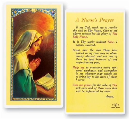 A Nurse&#39;s Prayer Laminated Prayer Card