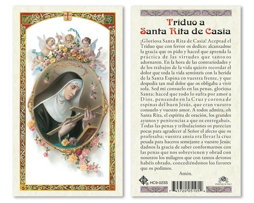 Triduo a Santa Rita de Casia Laminated Prayer Card