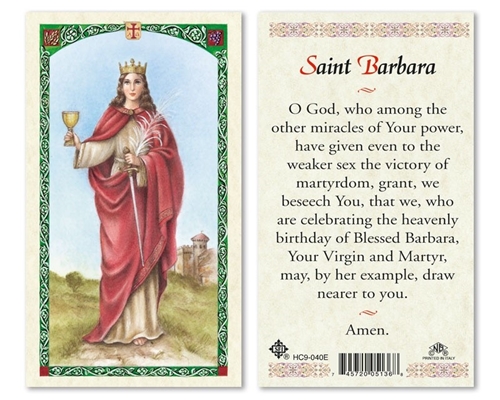 Saint Barbara Laminated Prayer Card