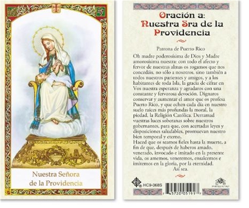 Nuestra Senora De La Providencia Laminated Prayer Card