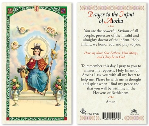 Infant Atocha Laminated Prayer Card