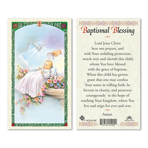 Baptismal Blessing Laminated Prayer Card