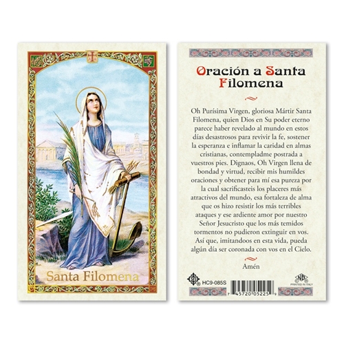 Oracion a Santa Filomena Laminated Prayer Card